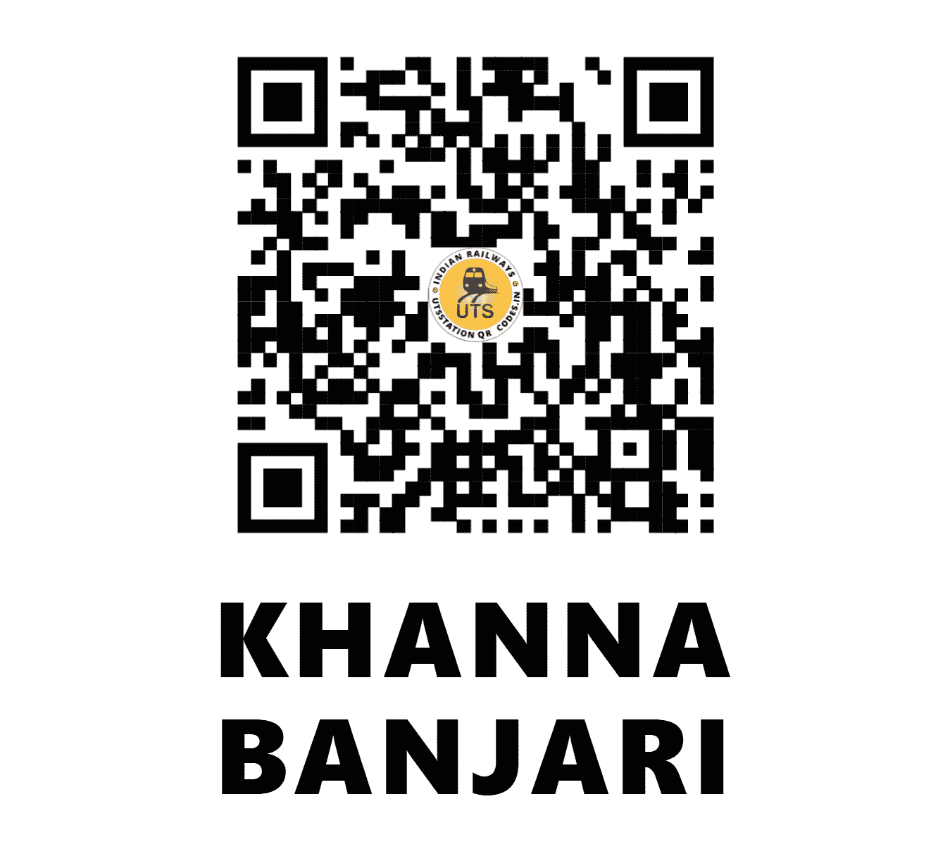 UTS QR Code for KHANNA BANJARI - KHBJ - WC (MADHYA PRADESH)